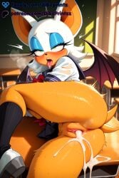 1girls after_sex after_vaginal ahe_gao ai ai_assisted ai_generated animal_ears anime anus artist_name ass bat_ears bat_girl bat_wings black_socks blue_eyeshadow blush classroom cum cum_in_pussy cumdrip desk dibzprintz english_text eyeshadow fansly fucked_silly furry furry_female green_eyes half-closed_eyes heart hi_res high_quality high_resolution highres indoors kneehighs makeup no_panties on_desk open_mouth pussy rolling_eyes rouge_the_bat saliva school_chair school_desk school_uniform sega serafuku shirt shoes skirt socks solo sonic_the_hedgehog_(series) sweat tail tongue tongue_out uncensored watermark white_footwear white_fur white_hair white_shirt window wings