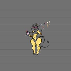 arsfromnowhere_(artist) beach big_breasts canine dog_girl dog_tail furry huge_bgreasts kobold monster_girl sketch wide_hips
