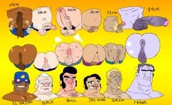 amateur_artist brawl_stars brown_skin bull_(brawl_stars) comparing_penis dick_chart don_pornito donut_anus el_primo_(brawl_stars) fat_male female frank_(brawl_stars) gale_(brawl_stars) grom_(brawl_stars) jae-yong_(brawl_stars) korean_male male male_focus male_only mexican_male muscular muscular_male musk older_female penis pink_skin purple_skin size_difference white_skin
