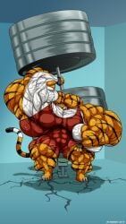 abs atariboy biceps breasts feline female hyper hyper_muscles kung_fu_panda master_tigress muscles muscular muscular_arms muscular_female muscular_legs muscular_thighs pecs tail tiger weights