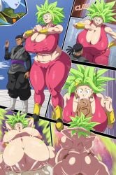 1boy 1girls ass big_ass big_breasts breasts cum cum_everywhere cum_inside cumflation dick_in_mouth dragon_ball dragon_ball_super dratvan female female_penetrated green_hair huge_ass huge_breasts kefla male male_penetrating_female milf mommy oc original_character penis sex super_saiyan textless_version thick_thighs vados