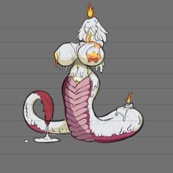 amputee arsfromnowhere_(artist) big_breasts candle candle_wax faceless faceless_female gigantic_breasts huge_bgeasts lamia long_tongue monster monster_girl pussy sketch snake tail thick thick_ass wax wax_girl wax_on_body
