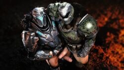 armor armored_male big_cock big_dick big_penis doom doom_slayer_(doom)