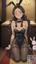 ai_generated avatar_legends avatar_the_last_airbender bunny_ears bunnysuit cleavage high_heels katara kevitz kneeling solo_female stockings