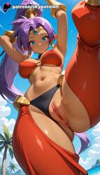 1girls 2025 ai_assisted ai_generated anime artist_name ass beach big_ass blue_eyes blue_sky booty breasts bust cloud dark-skinned_female dark_skin earrings explicit female_genitalia genitals hi_res high_quality high_resolution highres hoop_earrings jewelry long_hair patreon patreon_username purple_hair pussy shantae shantae_(character) sky skypassion solo stable_diffusion uncensored uncensored_pussy uncensored_vagina very_long_hair watermark wayforward