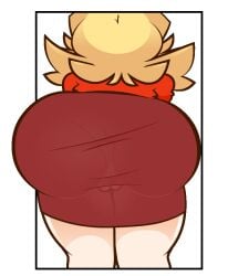 animated ass ass_focus miss_bigbun_(peachypop34) panties peachypop34 see-through see-through_clothing skirt_cut_meme teacher teacher_outfit white_panties