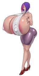 1girls breasts_bigger_than_head breasts_bigger_than_torso bursting_breasts enormous_breasts huge_ass hyper hyper_breasts implants looking_at_viewer short_hair solo_female tagme ura86200980