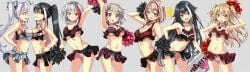 7girls admiral_graf_spee_(azur_lane) admiral_hipper_(azur_lane) arm_up armpits azur_lane big_breasts black_hair blonde_hair blush breast_press breasts cheerleader cheerleader_uniform cleavage deutschland_(azur_lane) exposed_panties exposed_torso large_breasts looking_at_viewer macaroni_hourensou microskirt midriff miniskirt multicolored_hair multiple_girls navel panties pom_poms portland_(azur_lane) revealing_clothes roon_(azur_lane) silver_hair smile sweat symmetrical_docking thighs underboob underwear white_hair z23_(azur_lane)