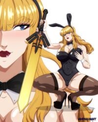 big_ass big_breasts big_breasts big_butt big_thighs big_titties bunny_ears bunny_girl bunny_girl_suit bunnysuit clothing curvaceous curvaceous_female curvaceous_figure curvy curvy_figure curvy_hips long_hair magik_(illyana_rasputin) marvel marvel_comics marvel_rivals ryuujinart thick_thighs thigh_highs yellow_hair