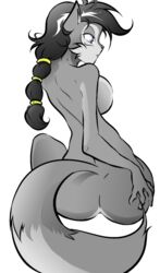 anthro archie_comics ass back_view breasts canine color female female_only fur furry hayakain lupe_the_wolf nude sega selective_color sitting solo sonic_(series) sonic_the_hedgehog_(archie) sonic_the_hedgehog_(comics) tagme wolf