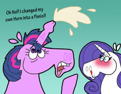 friendship_is_magic furry monophallia my_little_pony penis penis_horn purple_fur rarity_(mlp) straight_hair tagme twilight_sparkle_(mlp) what