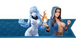 ai_art ai_assisted ai_generated banner banner_(clash_royale) clash_(series) clash_of_clans clash_royale cutout duo duo_focus female female_focus female_only fire game_ui genderswap genderswap_(mtf) golem humanization humanized ice_golem ice_golem_(clash_royale) mantle naked nipples nipples_visible_through_clothing rule_63 snow wizard_(clash_of_clans) wizard_(clash_royale) zombipro