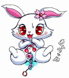 1girls ahe_gao anal_beads anus blush clitoris eyelashes female female_only feral furry half-closed_eyes jewelpet jewelpet_(species) open_mouth penetration pussy pussy_juice rabbit red_eyes ruby_(jewelpet) sex_toy solo vaginal_penetration white_background white_fur