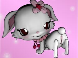 1girls 3d anus female female_only fennex feral from_behind fur jewelpet jewelpet_(series) jewelpet_(species) lagomorph looking_at_viewer looking_back pussy rabbit raised_tail ruby_(jewelpet) sanrio sega sega_fave sega_toys simple_background solo