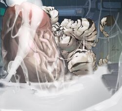 b.y balls bara bodybuilder cum cum_flood cumming ejaculation excessive_cum furry hyper hyper_balls hyper_cock hyper_genitalia hyper_penis hyper_testicles male male_only muscles muscular muscular_arms muscular_male muscular_thighs penis testicles
