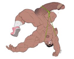 abs balls bara bodybuilder huge_balls huge_testicles hyper hyper_balls hyper_cock hyper_genitalia hyper_penis hyper_testicles male male_only muscles muscular muscular_arms muscular_male nipples penis tenji_(ten_g89) testicles