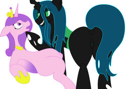 alicorn changeling eeeee-nope equine female female_only friendship_is_magic my_little_pony princess_cadance_(mlp) queen_chrysalis_(mlp) smooth_skin