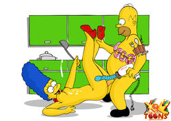 breasts chubby color female homer_simpson human insertion male marge_simpson nude penis sex side_view straight tagme the_simpsons xl-toons.com