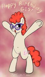 color dialogue female friendship_is_magic my_little_pony nude pink_eyes red_hair solo twist_(mlp) xyi