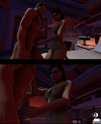 3d 3d_(artwork) commander_shepard femshep kaidan_alenko knogg mass_effect tagme