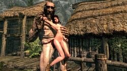 3d breasts censored female giant giant_(skyrim) mod nipples nude size_difference skyrim tagme the_elder_scrolls