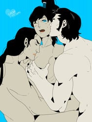 1girls 2boys amon avatar_legends dark-skinned_female dark-skinned_male dark_skin female human interracial korra male male/female noatak polapaz123 smooth_skin straight tarrlok the_avatar the_legend_of_korra threesome water_tribe