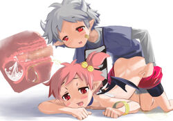 disgaea disgaea_2 hanako_(disgaea) horns nippon_ichi_software pink_hair red_eyes sex straight tagme taro_(disgaea)