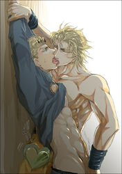 blonde blonde_hair charanq_(cbsr) dio_brando father_and_son french_kiss french_kissing gay giorno_giovanna incest jojo's_bizarre_adventure kissing male multiple_males stardust_crusaders undressing vento_aureo yaoi