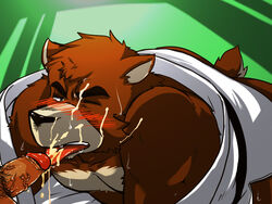 bear bottomless fellatio furry ganson gay human juuichi male morenatsu oral