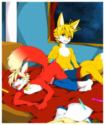 anthro ass canine danboyya2000 fox fur furry male male_only penis topless