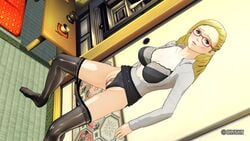 blonde_hair bra glasses illusion_soft large_breast panties pantyhose pubic_hair pussy takano waiting wakeari!