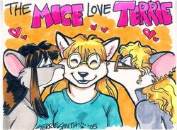 female furry heart kissing mice_girls mouse mousey_love_girls terrie_smith yuri