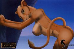 anthro anthrofied ass breasts disney feline female fur furry lion lioness nipples pose samoht sarabi the_lion_king