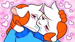 2boys blush clone closed_eyes drooling gay hearts_around_head horns jschlatt kissing male male_only no_visible_genitalia rammie_(jschlatt) riftskeen selfcest sleep_deprived thumbnail