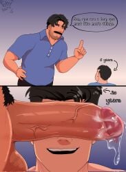 2boys after_fellatio after_oral after_sex age_difference bara beefy big_penis cum cum_on_penis daddy dilf ejaculation erect_penis erection father father_and_son gay huge_cock human human_only incest instant_loss_2koma lad large_penis male male/male male_only manly muscular muscular_male nude nude_male penis penis_awe penis_on_face pubic_hair saliva saliva_on_penis sloppy these_aren't_my_glasses tobybara veiny_penis verbal yaoi