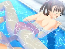 1boy 1girls blush censored closed_eyes ejaculation female game_cg male open_mouth sex sora_no_iro_mizu_no_iro sorayama_natsume straight taka_tony underwater_sex