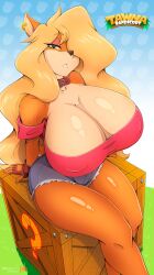 1girls absurd_res anthro blonde_hair breasts crash_(series) dcelestial female female_only green_eyes hair_over_one_eye hi_res huge_breasts large_breasts long_hair looking_at_viewer solo tawna_bandicoot thighs wide_hips