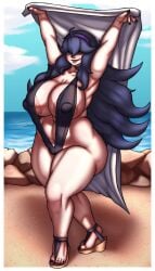 alternate_body_type alternate_breast_size female female_focus female_only hex_maniac huge_breasts human human_only light-skinned_female light_skin npc_trainer partially_clothed pokemon pokemon_xy pussy slushiebest venus_body