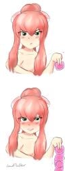 condom doki_doki_literature_club horny horny_female lewddoodler monika_(doki_doki_literature_club) nude