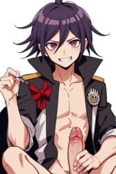 ai_generated danganronpa holding_penis jacket kokichi_ouma ouma_kokichi solo_male