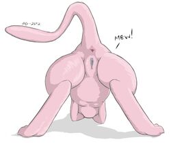 151 2012 anus ass female furry mew pokemon pokemon_(species) presenting pussy raised_tail smooth_skin solo soulgryph