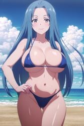 ai_generated arisato_yu big_breasts bikini classroom_of_the_elite hasebe_haruka