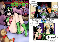 2010 batman batman_(series) breasts dc dc_comics deathstroke dick_grayson female high_heel_boots lychee-soda male robin_(dc) robin_(dick_grayson) rule_63 slade_wilson teen_titans