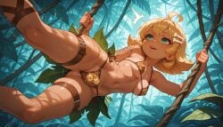 1futa 4k ^^^ absurd_res ahoge ai_generated animal_print aqua_eyes arm_tattoo ass_visible_through_thighs bangs bikini bikini_bottom blonde_hair bodily_fluids bone_hair_ornament breasts bulge clothing day dickgirl flipped_hair freckles freckles_on_face futadom futanari garter gluteal_fold hair_ornament hi_res high_resolution highres illustrious_(stable_diffusion) intersex jaja_ai jungle landscape leaf leaf_clothing leaf_skirt leg_garter leopard_print lips looking_to_the_side medium_breasts micro_bikini motion_lines nature navel nipple_bulge open_mouth original outdoors plant print_bikini print_swimsuit self_upload short_hair shoulder_tattoo side-tie_bikini side-tie_bikini_bottom side-tie_clothing side-tie_swimsuit smile solo stable_diffusion sweat swimsuit swing swinging tanned tattoo teeth thigh_belt thigh_strap thighs trap tree tribal tribal_markings underboob upper_teeth upper_teeth_only very_high_resolution vine_swinging vines wallpaper