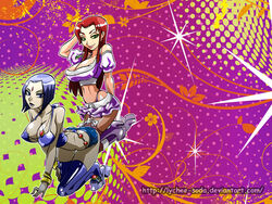 ass_cleavage butt_crack dc dc_comics lychee-soda rachel_roth raven_(dc) starfire straight_hair teen_titans