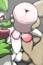 2boys absurd_res balls balls_touching bodily_fluids clothing faceless_character faceless_male femboy feminine_male frottage gardevoir generation_3_pokemon genital_fluids genitals girly green_clothing green_hair hair hi_res holding_object holding_penetrable_sex_toy holding_sex_toy human imminent_masturbation long_penis male male/male mammal nintendo nude penetrable_sex_toy penile penis pokemon pokemon_(species) precum sex sex_toy twink vulapa white_body