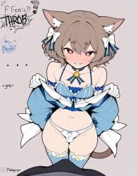 2boys 2d 2d_(artwork) ai_generated animal_ear_fluff animal_ears bangs bare_shoulders begging big_penis blue_choker blue_dress blush bow brown_hair bulge bulge_through_clothing bulge_under_clothes cat_ears cat_tail choker clothes_lift collarbone crossdressing crossdressing crossdressing_male dress dress_lift dress_lifted_by_self erection erection_under_clothes felix_argyle femboy femboysub frilled_dress from_above gloves grey_background grin hair_between_eyes hairbow heart heart-shaped_pupils highres large_penis lifted_by_self looking_at_viewer male_focus male_pov multiple_boys navel oerba_yun_fang otoko_no_ko panties picklepumper pov pov_male re:zero_kara_hajimeru_isekai_seikatsu requesting requesting_domination requesting_sex ribbon short_hair simple_background size_difference small_penis small_penis_femboy smile solo_focus striped striped_dress submissive submissive_femboy submissive_male symbol-shaped_pupils tail thick_eyebrows thighhighs underwear vertical_stripes white_bow white_gloves white_panties yaoi