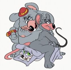 2025 2d 2d_(artwork) 2d_artwork 3boys anonymous_artist anthro artist_request chubby chubby_male chuck_e_cheese chuck_e_cheese_(franchise) cigar digital_art digital_drawing_(artwork) digital_media_(artwork) furry green_eyes hat male mascot moobs mouse murid murine naked naked_male nude nude_male rat rodent sitting sitting_on_person tagme tail unknown_artist whiskers