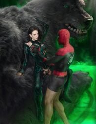 1boy 1boy1girl 1female 1female1male 1girls 1male 1male1female against_animal against_fur age_difference amelodyj black_boxers black_bra black_panties boxers bra brown_hair brunette_female brunette_hair cate_blanchett dark_hair dark_hair_female dark_magic dark_panties eyeliner female fenrir fur giant_animal goddess grabbing_another's_breast grabbing_boobs grabbing_breasts green_eyes hand_on_breast hela huge_animal light-skinned_female light-skinned_male lingerie looking_at_partner magic male marvel marvel_cinematic_universe mcu older_female panties pet peter_parker seductive seductive_look seductive_pose seductive_smile spider-man spider-man:_no_way_home spider-man_(series) spider-man_(tom_holland) temple thor:_ragnarok thor_(series) tom_holland wolf younger_male