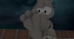 1boy 3_toes 3d feet feline foot_fetish garfield_(series) garry's_mod nermal_(garfield) paw
